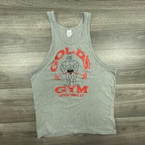 Vintage Gold's Gym Tank Top Mens Large Stringer Racerback Bodybuilding 90s USA